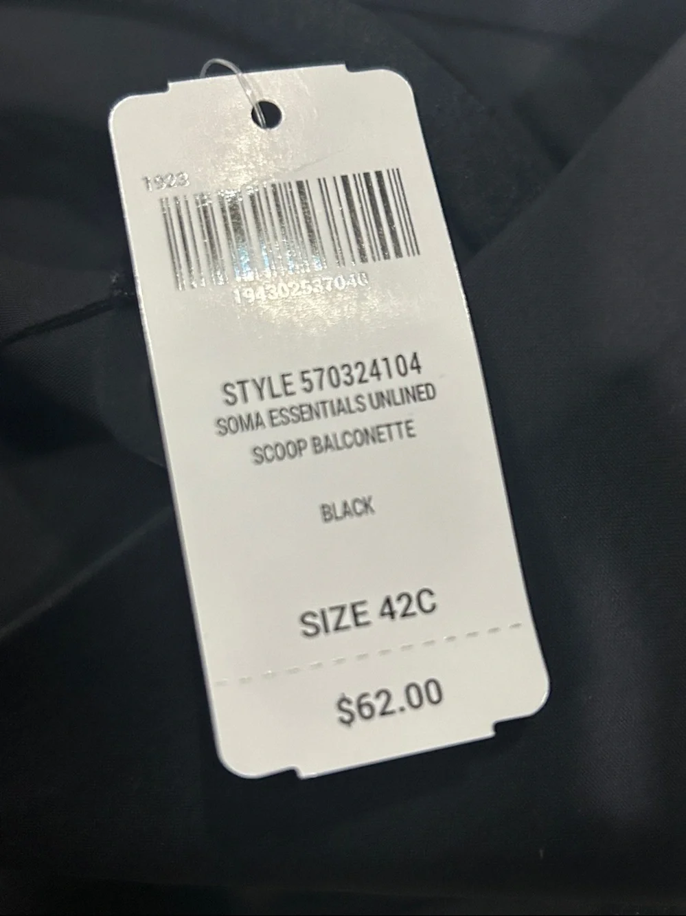 NWT Soma 42C wired black bra